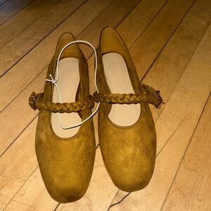 H&M Tan/Brown Suede Braided Flats